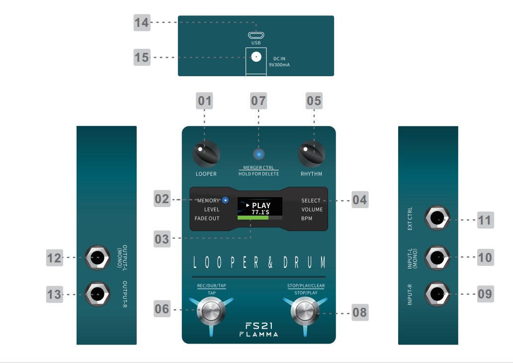 Flamma fs21 deals looper & drum